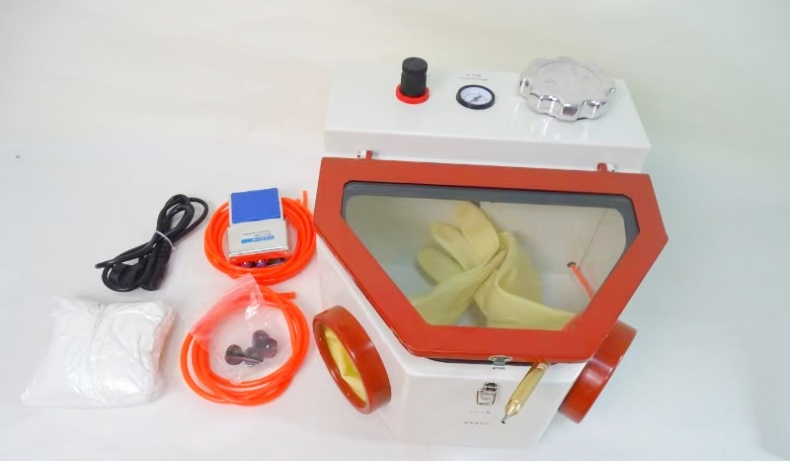 Double Tank Dental Lab Sandblaster porcelain Crowns Polishing Dental Nozzle Sandblasting