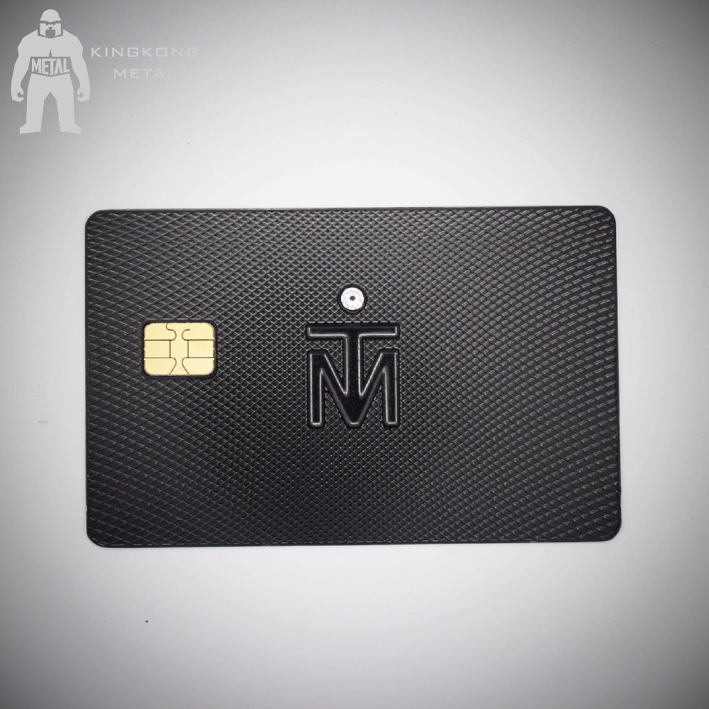 Laser Cut Gold Silver Metal Membership Card with Ic Contact Chip Diamond Inlay