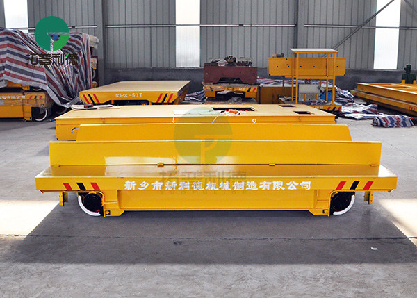 20-100 Ton Steel Pipe Motorized Load Railway Transport Cast Iron Rail Truck Cart With V Deck