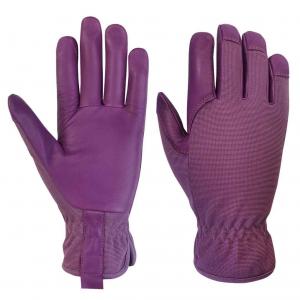 China Girls Purple Gardening Work Gloves Leather For Rose Garden Multiple Sizes on sale