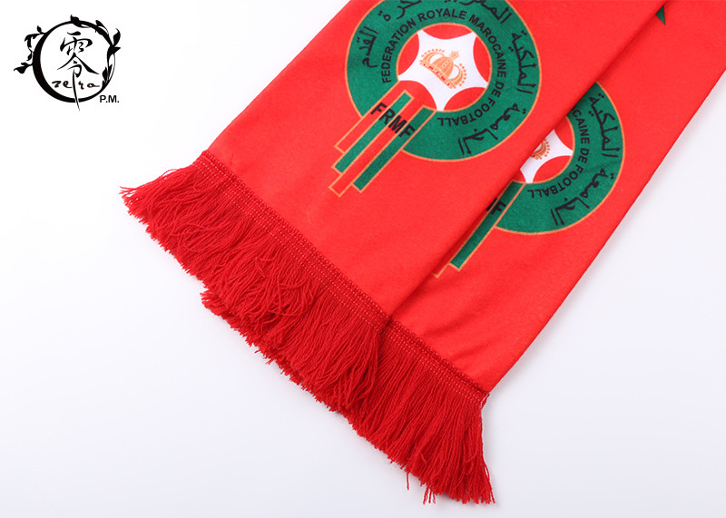 Custom Football Club Sublimated Scarf National Pride World Cup Morroco
