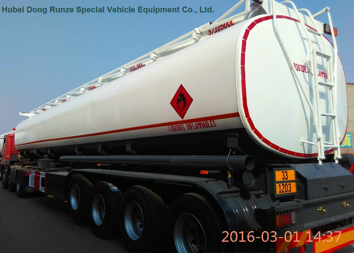 53m3 Steel Fuel Tanker Semi Trailer 4 Axles For Diesel ,Oil , Gasoline, Kerosene Transport 50Ton