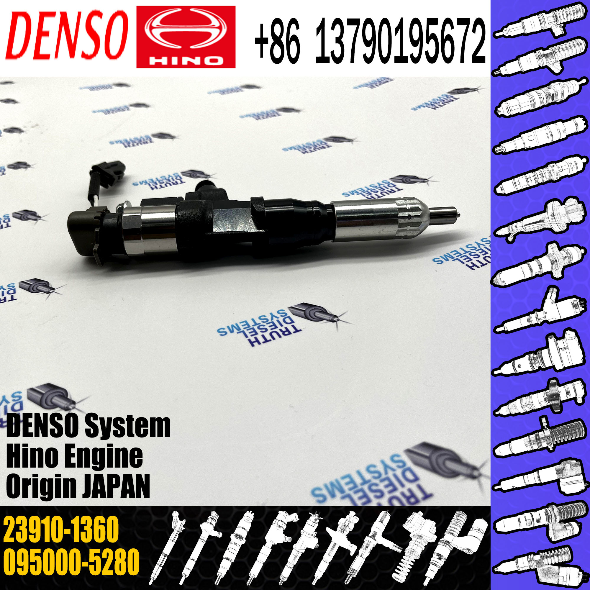 Remanufactured Engine Diesel Fuel Injector 095000-5280 23910-1360