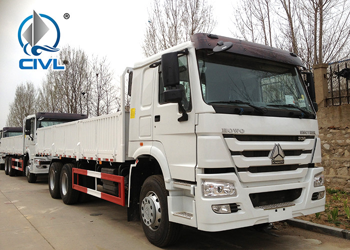 Red Color 10tires HW76 SINOTRUK HOWO Heavy Cargo Trucks Euro 2 LHD 6X4 336HP For Transport