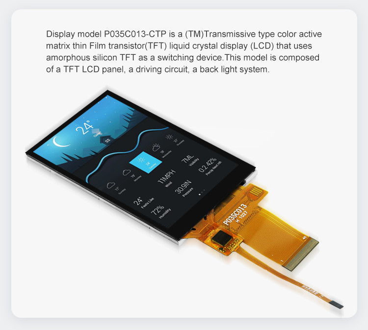 Polcd 450 Nit 3.5 Tft Display 16 Bit 320X 480 LCD Touch Panel RoHS