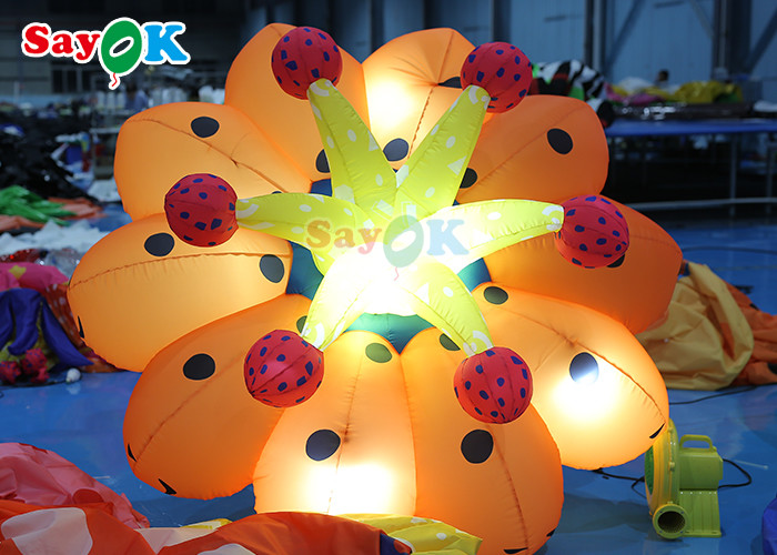 190T Oxford Cloth Inflatable Led Flower Plants For Wedding Decoration Lighting