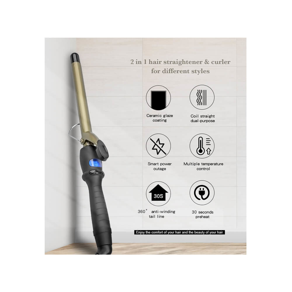 ROHS Salon PTC Ceramic Hair Iron Curlers Temperature Control Adjustable Long Hair Curler