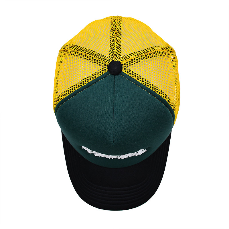 5 Panel Mesh Back Trucker Hat Custom Embroidery Logo Private Label Foam Baseball Cap