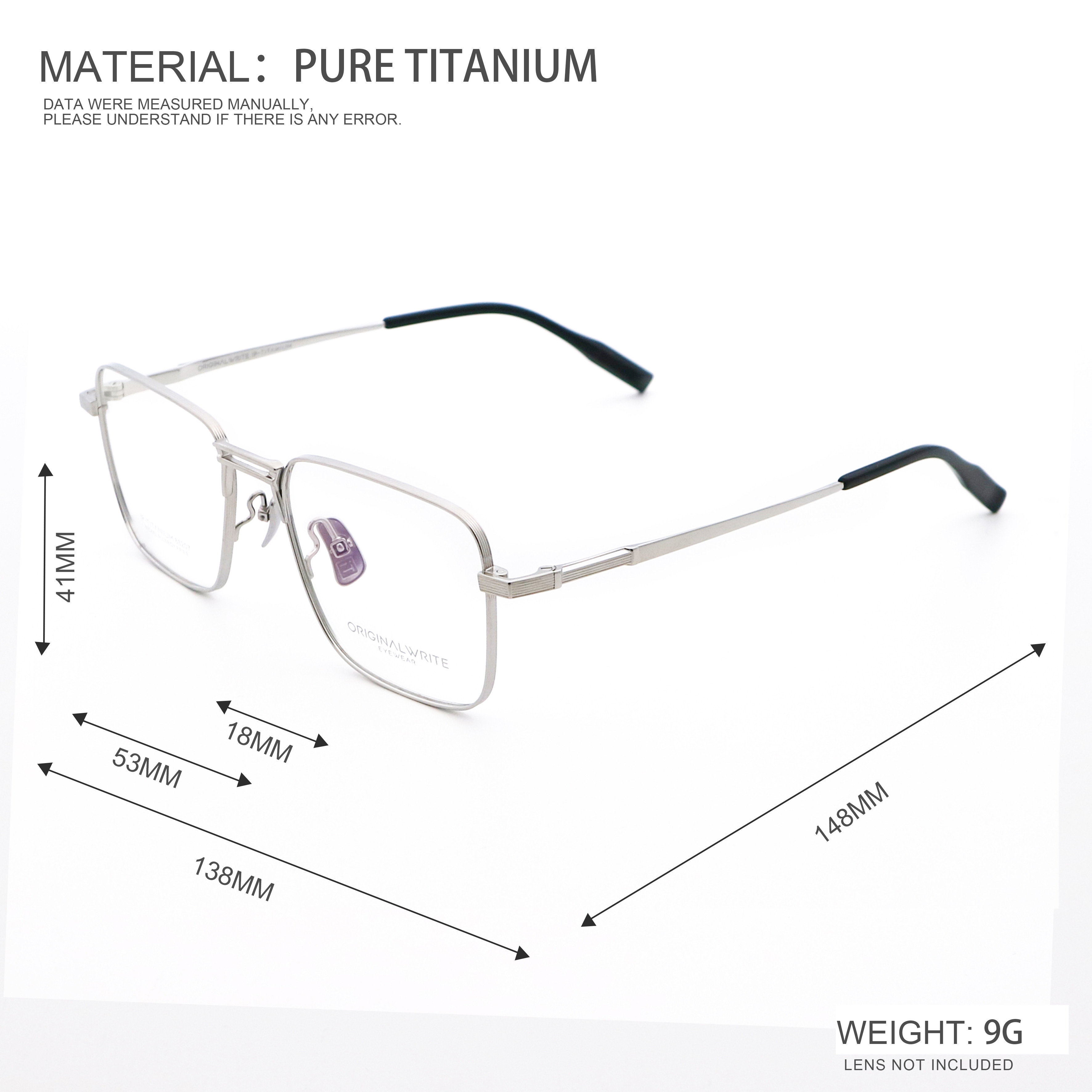 Ultra-Light Titanium Eyeglasses Polygonal Shape Optical Frame