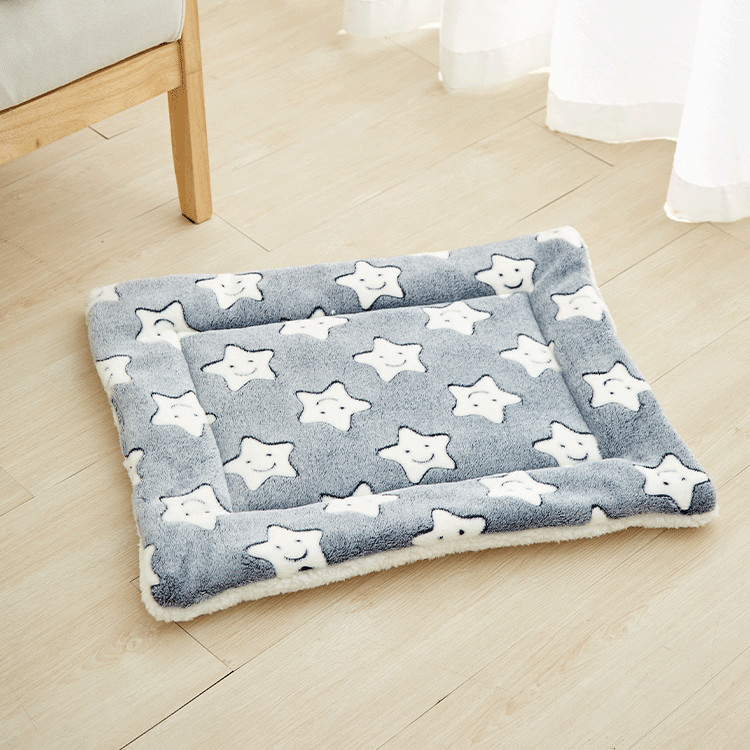 Sleep Mat Small Fleece Dog Blanket Print Pattern Polyester Cat Pet Bed Cover