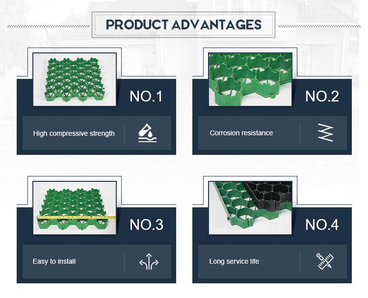 Heavy Duty Soil Stabilizer Honeycomb Plastic Grass Grid For Driveway Lawn Reinforcement And Parking Lot