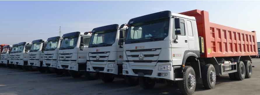 10 Wheel Red 6x4 371HP Sinotruk Howo Cargo Truck