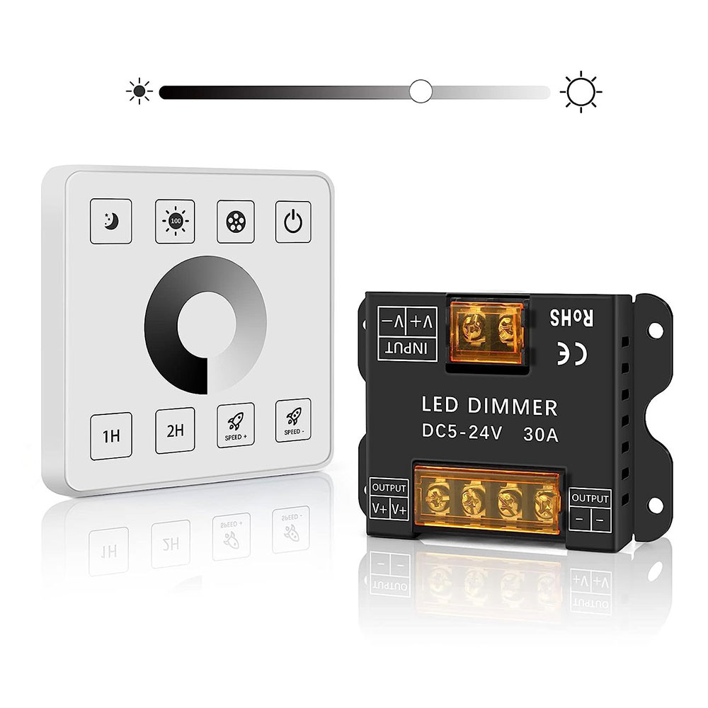 Wireless RF Touch Panel LED Light Controller for Monochrome Two-Color and RGB Lights