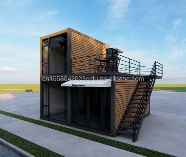 Outdoor Living Room Tiny Homes Luxury Two-Story Modern Prefab Steel Villa