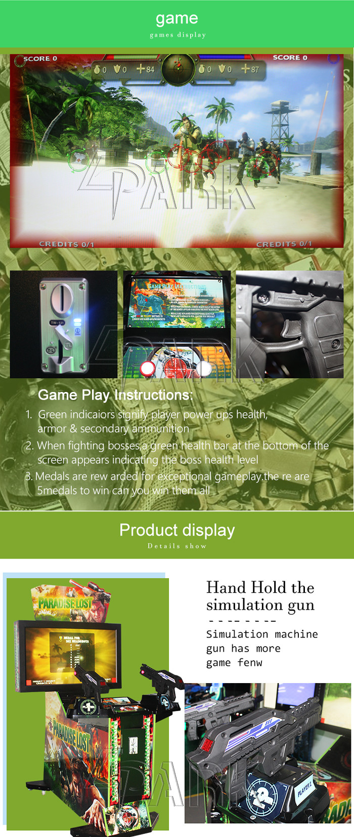 Paradise Lost 42'' LCD Video Gun Shooting Arcade Game Machine