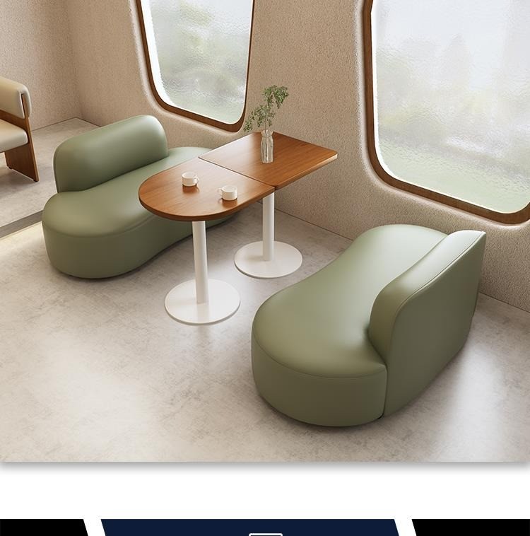 High End Besopke Leisure Sofa Coffee Table Free Combination Set Green Beige Color