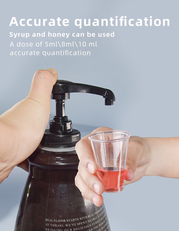 5ml 8ml 10ml dosage Food Grade PP c Syrup Pump Dispenser for cola 38-400 Closure Dispenser Pump