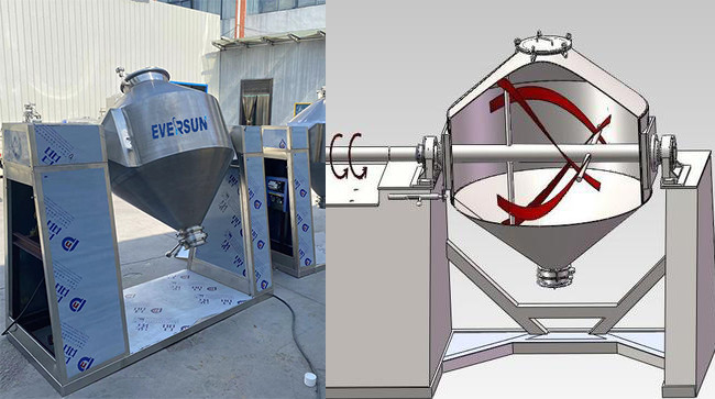 Stainless Steel 304 Double Cone Tumbler Blender For Continuous Or Batching