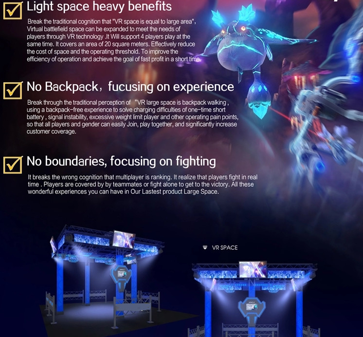 Big Theme Park VR Space Walker 9D Virtual Reality Platform Black / Blue Color