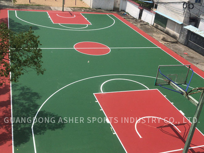 Anti Abrasion Acrylic Sports Flooring Rough Surface Badminton Court Use