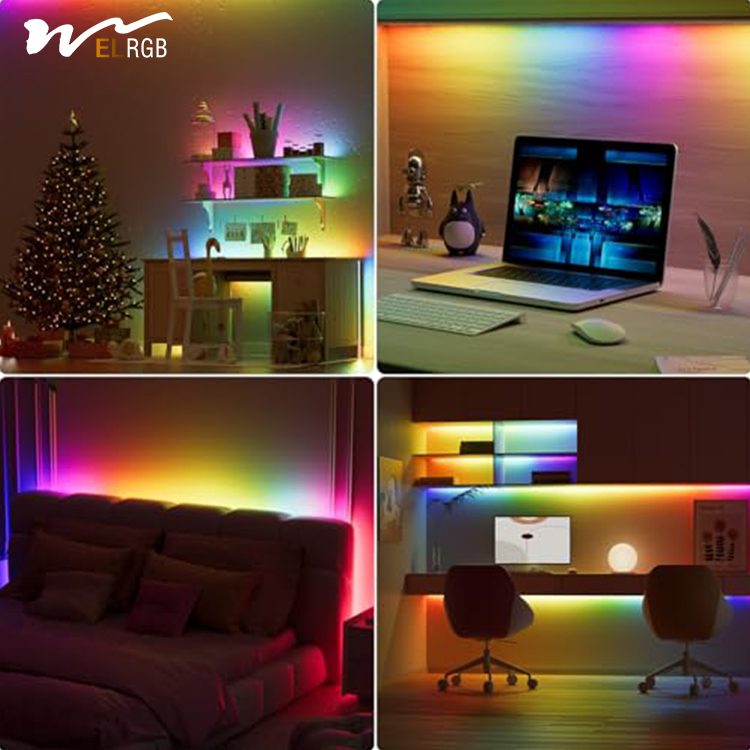 Flexible 6.56 ft / 2 m LED Tape Light with Music Mode Control USB Connection and More