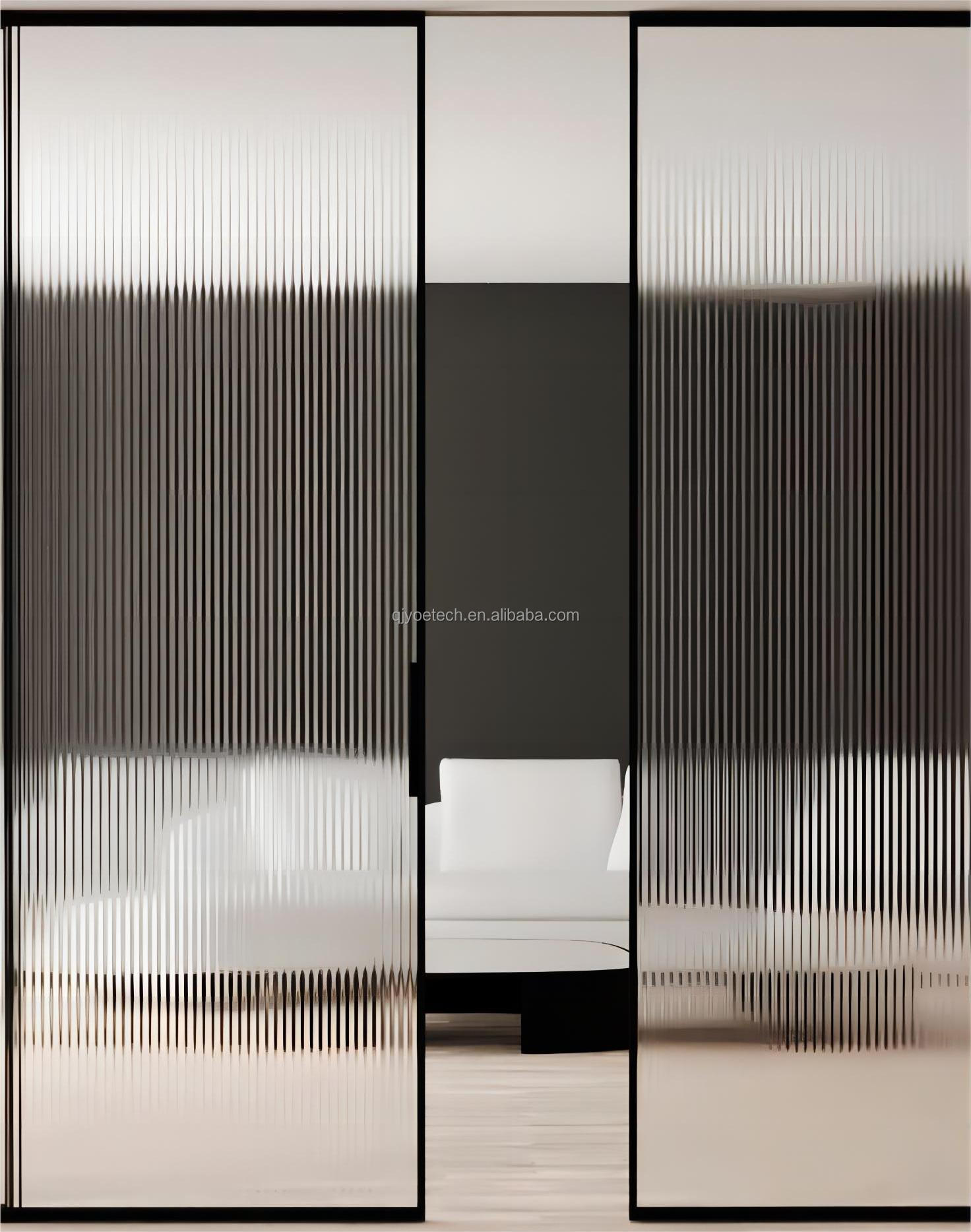 Silk Printing Frosted Glass Reeded Fluted Moru Tempered Glass Panel For Shower Screen Design