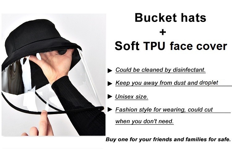 2020 New Faceshield FIsherman Cap Outdoor Anti Droplets Protective Hat Transparent Full Face Shield Hat