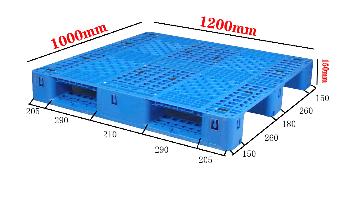 Heavy Duty industrial stackable plastic pallets Loading Capacity of 4T and 1T