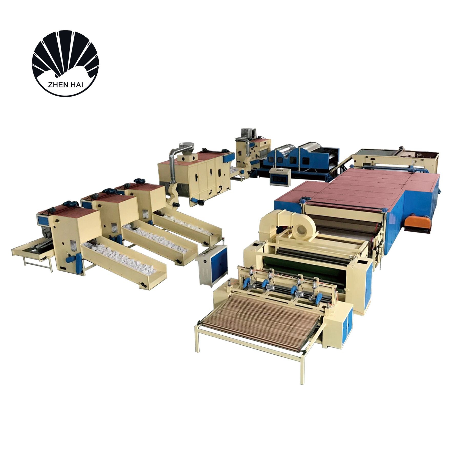 Stiff Hard Sintepon Wadding Production Line For Sofa Furniture Bed Pad