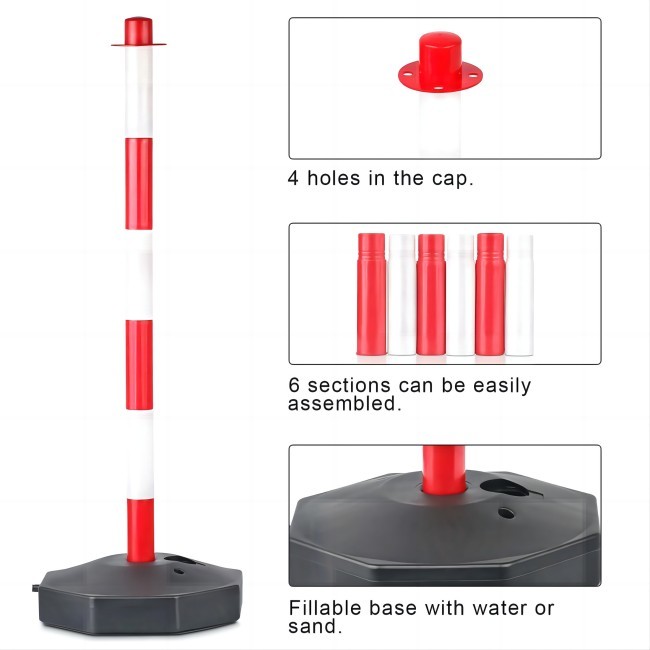 2 Pack 86cm Traffic Delineator Cones With Fillable Base Road Safety Accessories PE Plastic