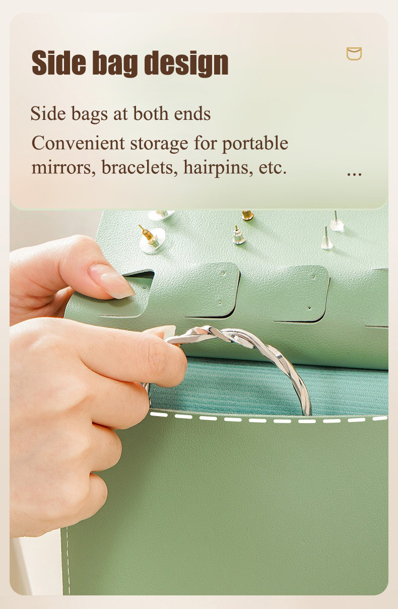 Travel Friendly Portable Jewelry Organizer Bag With PU And Rhinestone Material