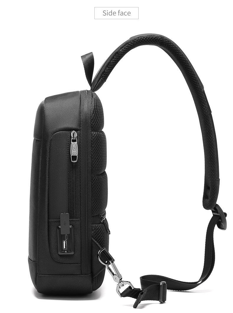 Factory wholesale custom logo business multifunctional waterproof anti theft sling bag men's chest bag