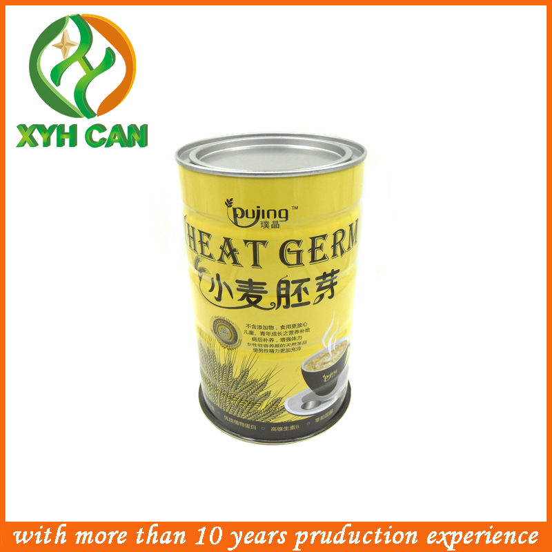 Food Tin Can Yellow Tea Silver Storage Deep Tins Embossing Printing