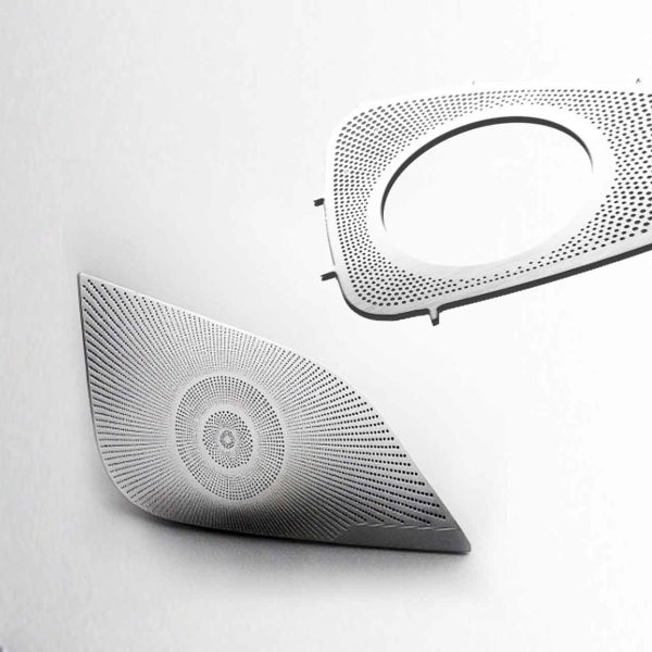 Custom Etched Car Speaker Grill with Multiple Metal Options & Rapid Prototyping Available