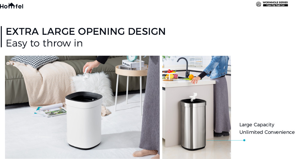 SS Rectangle Open Top Trash Bin ，Open Lid Trash Can Stainless Steel