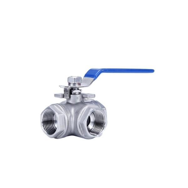 SS304 316 Three Way Female Thread Stainless Steel Ball Valve NPT Bsp BSPT