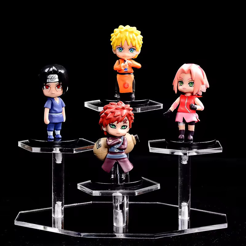 13cm Dia X 9cm Hexagon Acrylic Display Shelf For Action Figures Dolls Jewelry Storage