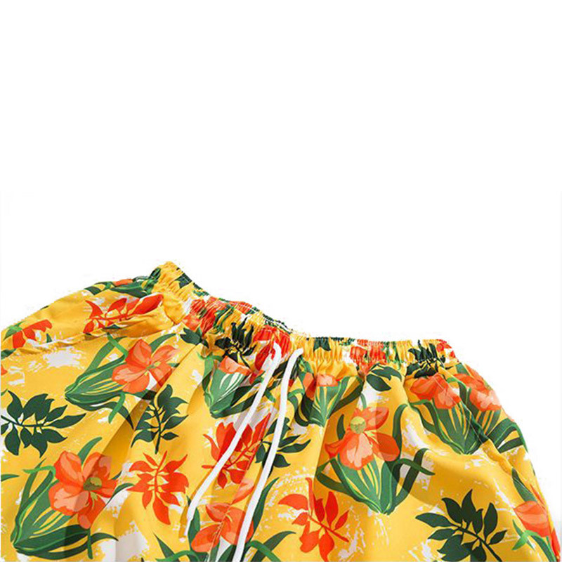 Loose Print Large Size Athletic Leisure Shorts Broken Flower Beach Short For Men