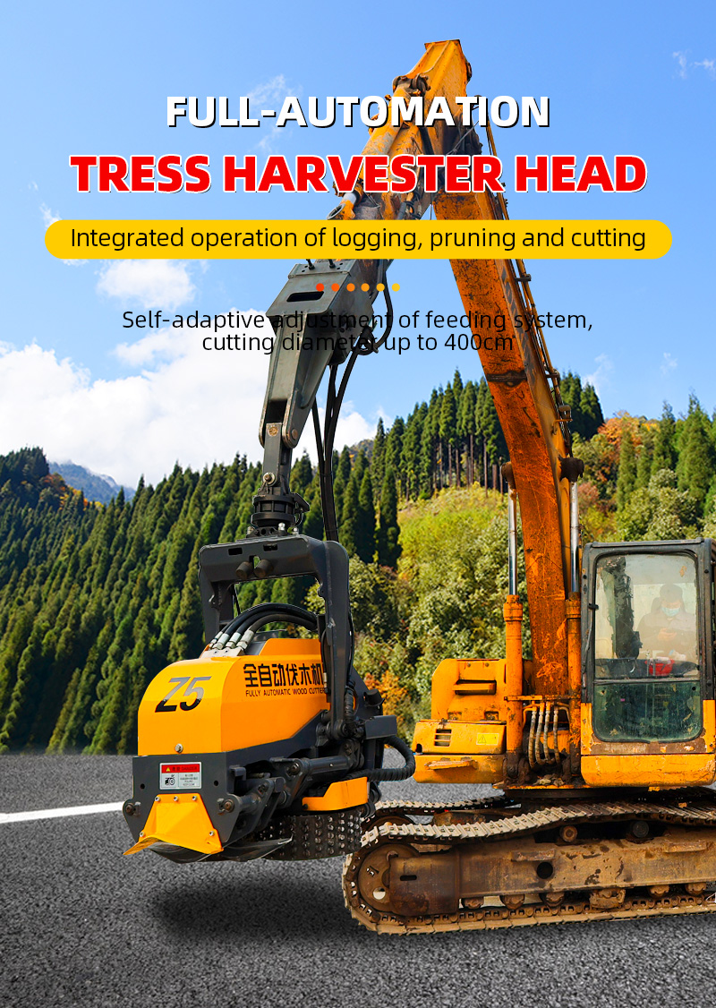 Timber Harvester Head Cutting Logs For 400mm Tree Saw Excavator