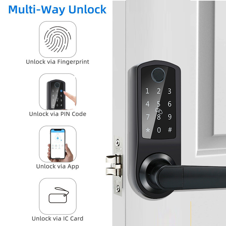 FCC Bluetooth Electronic Smart Door Locks 6V App 120mm Thickness