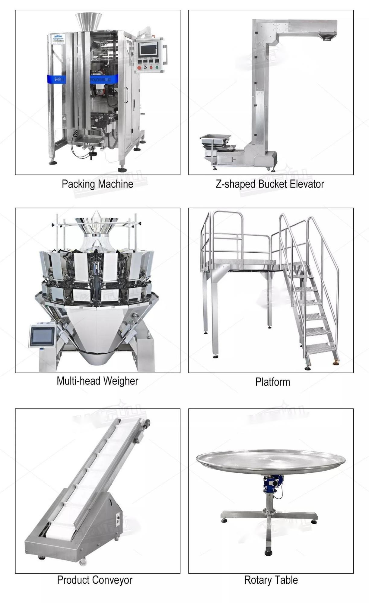 Fully Automatic Multihead Weigher Back Seal Packing For Crackers Chip