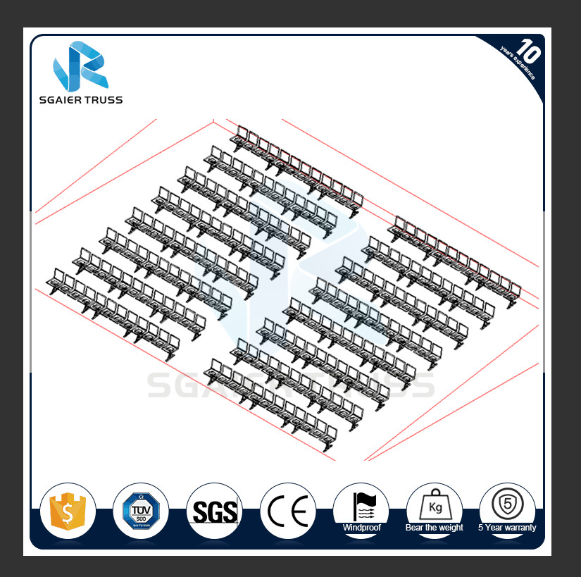 Solid Metal Structure Temporary Grandstand , Outdoor Sports State Fair Grandstand