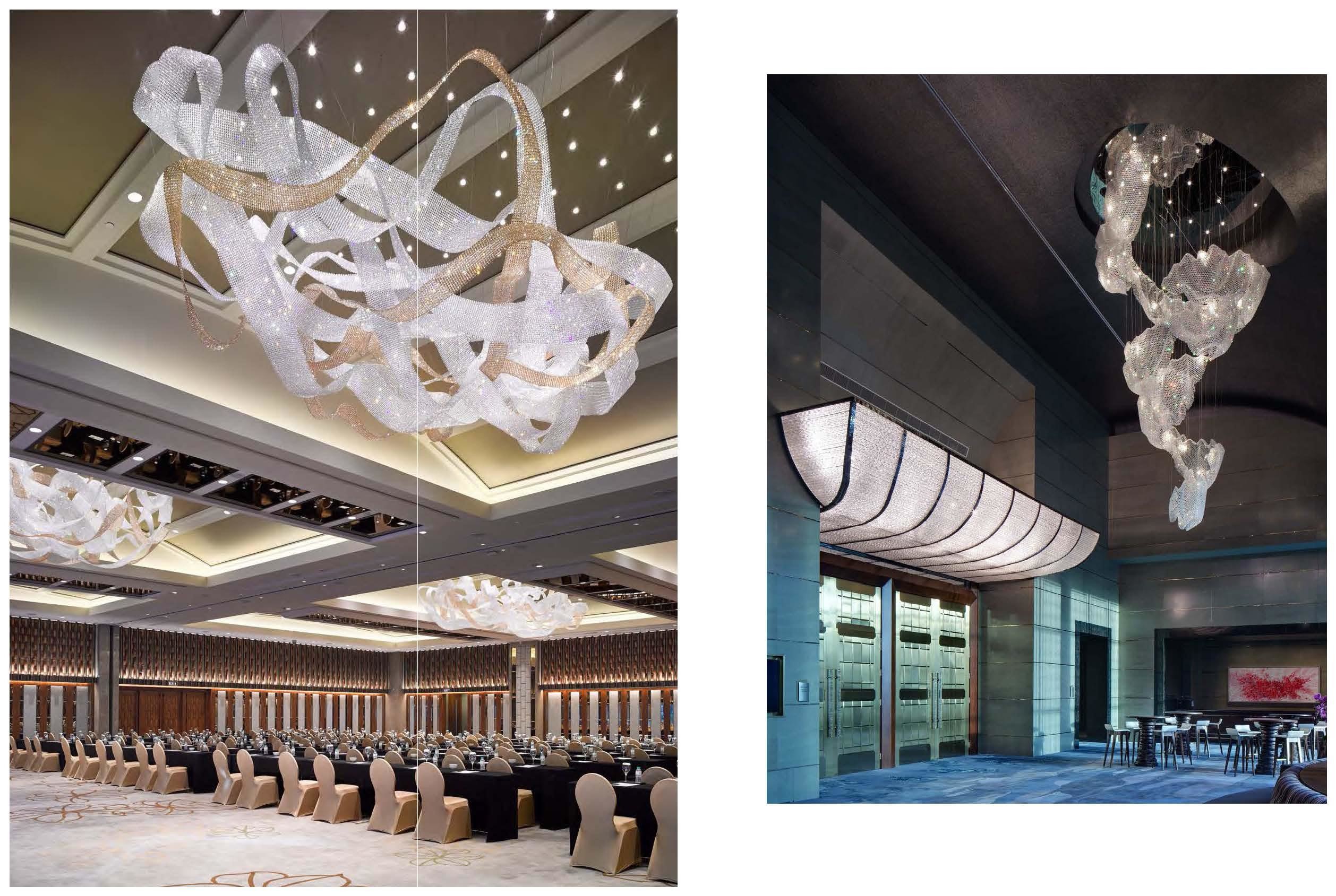 Creative Art Luxury Crystal Chandelier For Art Exhibition Hall Or Conference Hall