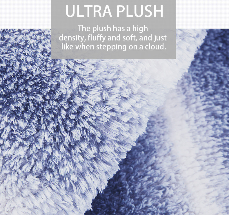 BSCI Machine Washable Luxury Plush Bath Rugs Strong Adhesion