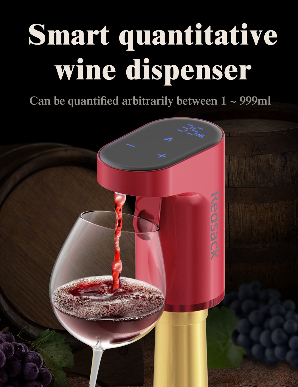Intelligent Wine Pouring Machine With ABS And Food Grade Silicone Design