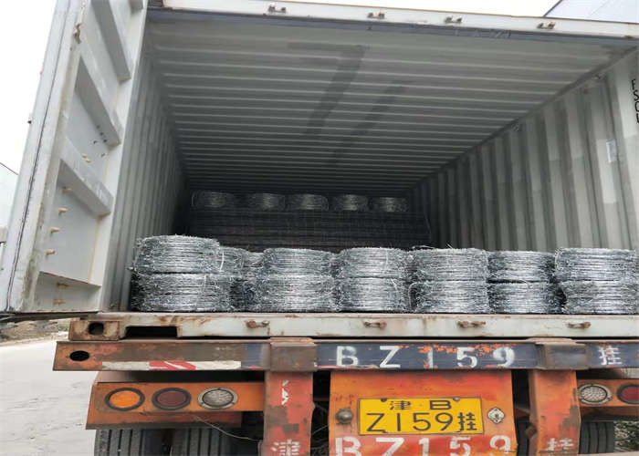 Anti Corrosion Galvanized Razor Mesh Fence 75X150mm Barbed Wire Mesh Fencing
