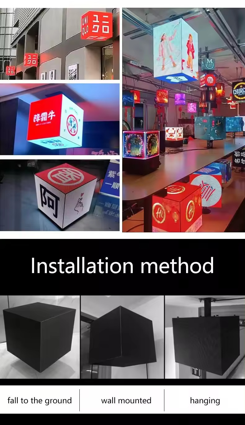 custom led display Led Digital Advertising Display Screen Creative Outdoor Waterproof Rotating Magic Cube Led Displays