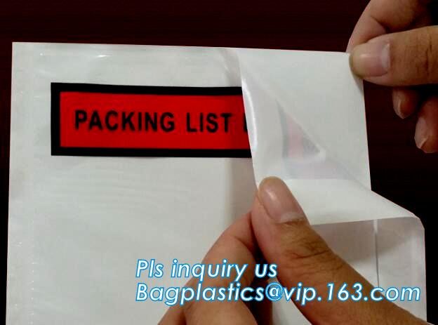 China supplier self adhesive water proof clear packing list envelope, Poly enclosed express paper bags custom mailing ba