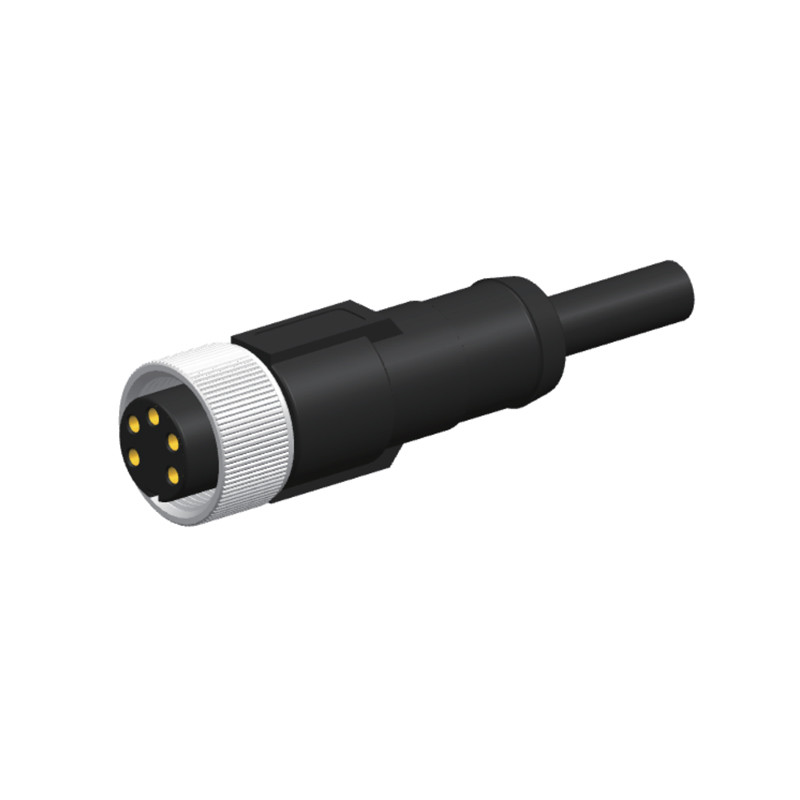 250V 5P Mechanical Cable Connectors 7/8 Inch Straight Molding Female 5 Pin Connector