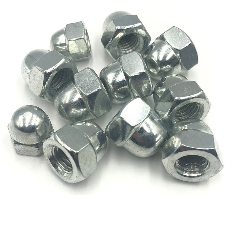 ASTM Fastener Certified DIN1587 Hex Domed Cap Nuts with Nickel Galvanized Finish